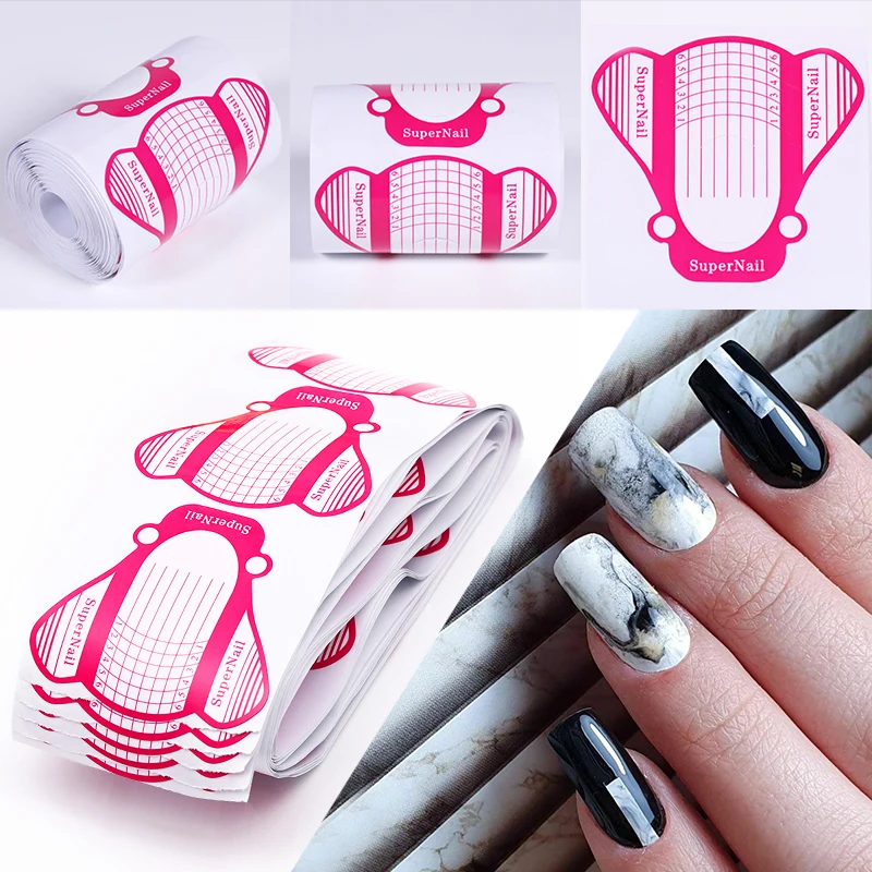 Nail Forms French Acrylic UV Gel Extension Curl Form Nail Gel Sticker Art Guide Mold Manicure Stencil