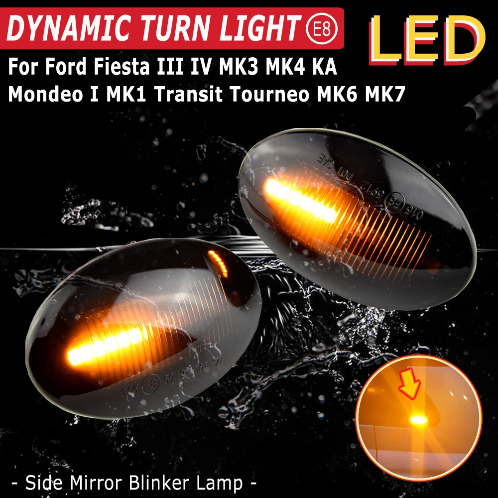 �帣�� �� ���̵� ��Ŀ ������ �����̴� ��, ���� Fiesta MK3 MK4 KA Mondeo Transit Tourneo LED ���̳��� �� �ñ׳� ����Ʈ