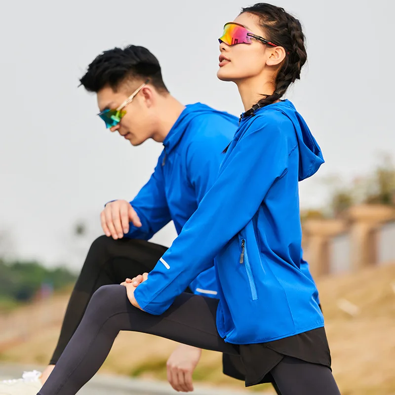 Running windbreaker light breathable sports coat outdoor long sleeve zipper hoodie jackets for men
