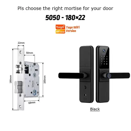 YRHAND H01 Fechadura Eletronica Tuya Wifi Digital Electronic Smart Door Lock With Biometric Camera Fingerprint IP66 Smart Lock - Image 8