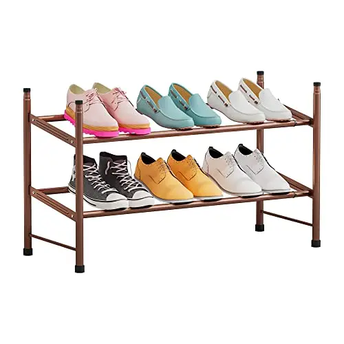 Irfora Zapatero Organizador de zapatos de 4 niveles / 6 niveles con 4  estantes / 6 estantes Almacenamiento de zapatos de metal apilable para la  entrada del pasillo de la sala de