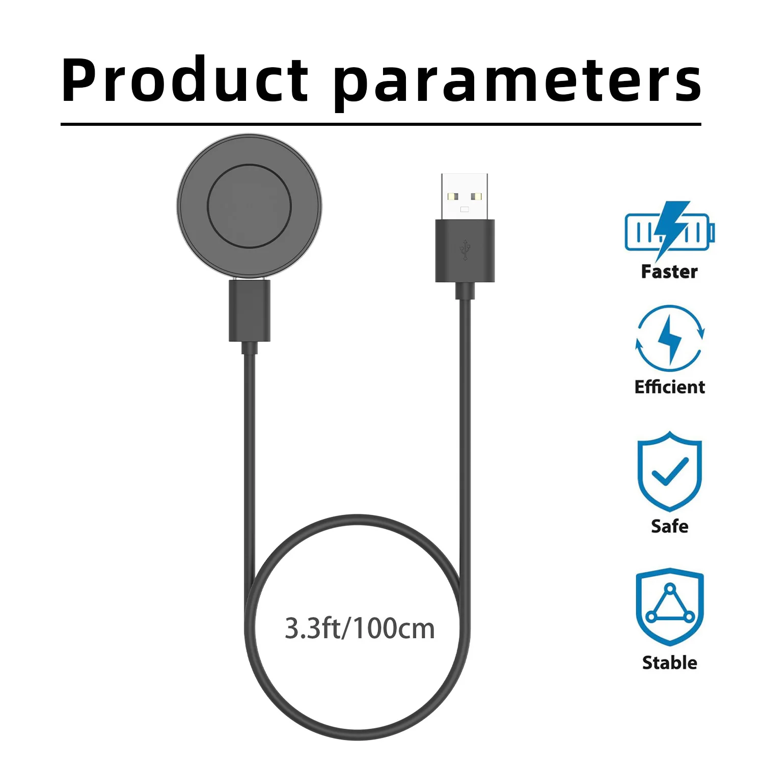 Dual-Pack USB Charging Cable for Mi Watch S1 Smartwatch