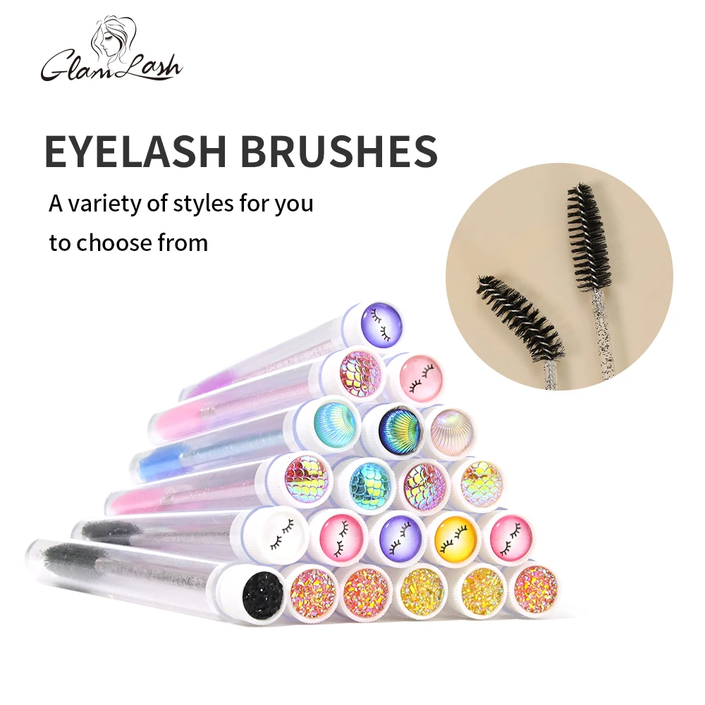

GLAMLASH 5Pcs Reusable Eyelash Extension Brush Tube Disposable Mascara Wands Replaceable Dust-proof Eye Lash Eyebrow Brush Tube