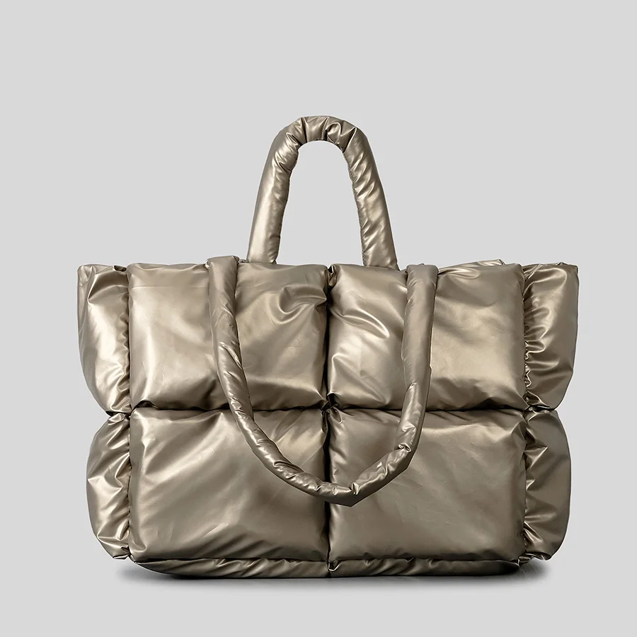 thumbnail image 1 of Bolso de hombro grande Pioneer Fashion Down para mujer, bolso de mano con diseño esponjoso, bolso de compras de plumón suave, bolso de plumón ligero de nueva tendencia, 1 of 5