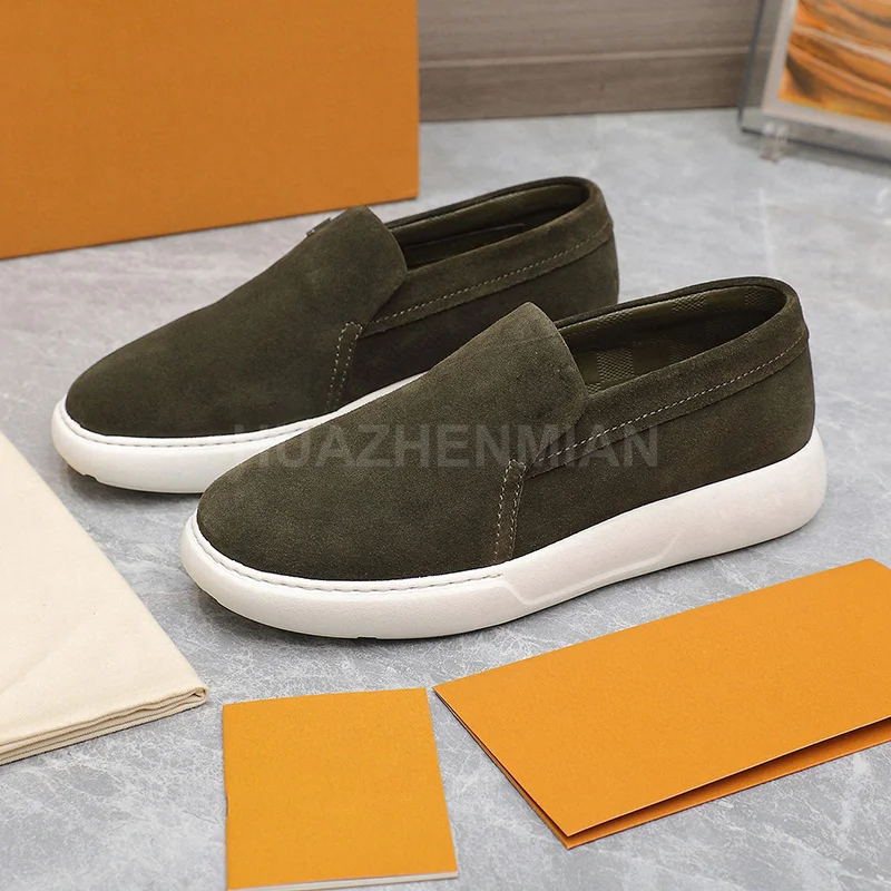 

Soft Sole Round Toe Solid Colors Upper Leisure Shoes Spring Autumn 2023 New Style Man Flat Shoes Concise Versatile Loafers