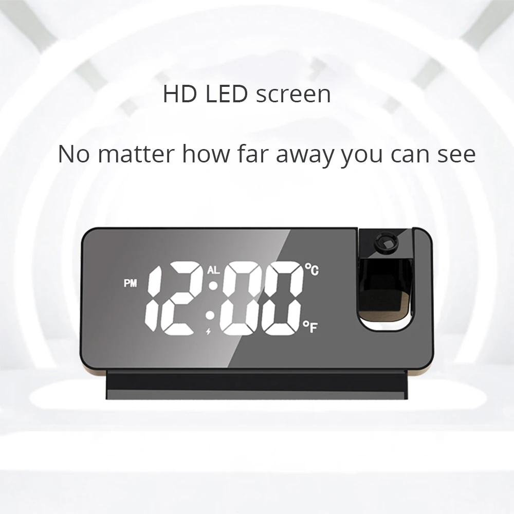 2022 NEW LED Digital Projection Alarm Clock Table Electronic Alarm Clock with Projection Time Projector Bedroom Bedside Clock 6