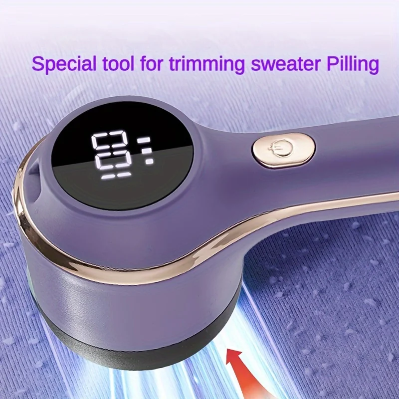 Electric Fabric Shaver & Lint Remover, Rechargeable Clothes Shaver with Digital Display, Efficient Pellet Remover for Sweater, J 1