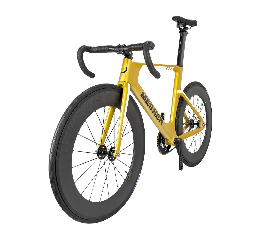 אופני כביש קלות משקל מלאות פחמן עם גלגלים קבועים, מהירות יחידה של 5 דברים וגלגלים סגורים