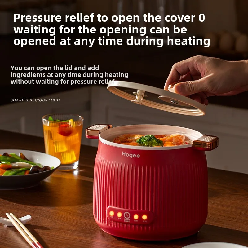 220V/Electric Cooking Pot Multi-functional Home Small Electric Pot Micro Pressure Pots, Ceramic Glaze Non stick Pan Rice Cookers 5