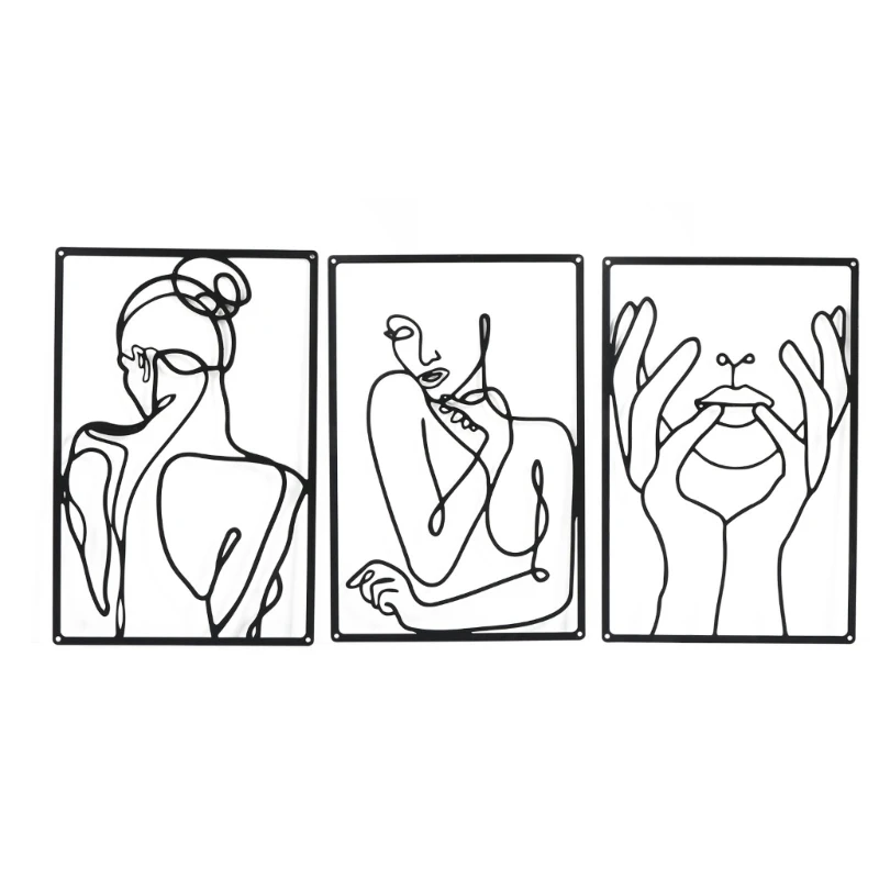 

Metal Women Painting Frame Wall Art Decor Bathroom Bedroom Decoration DXAF