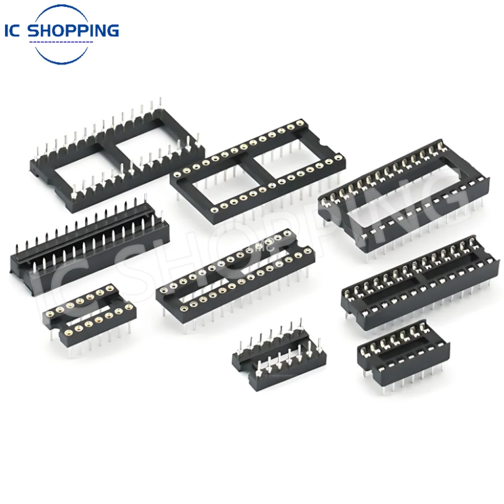 Integrated Circuit Sockets IC Sockets Connector DIP6 DIP8 DIP14 DIP16 DIP18 DIP20 DIP28 DIP40 Pins 12PCS~80PCS