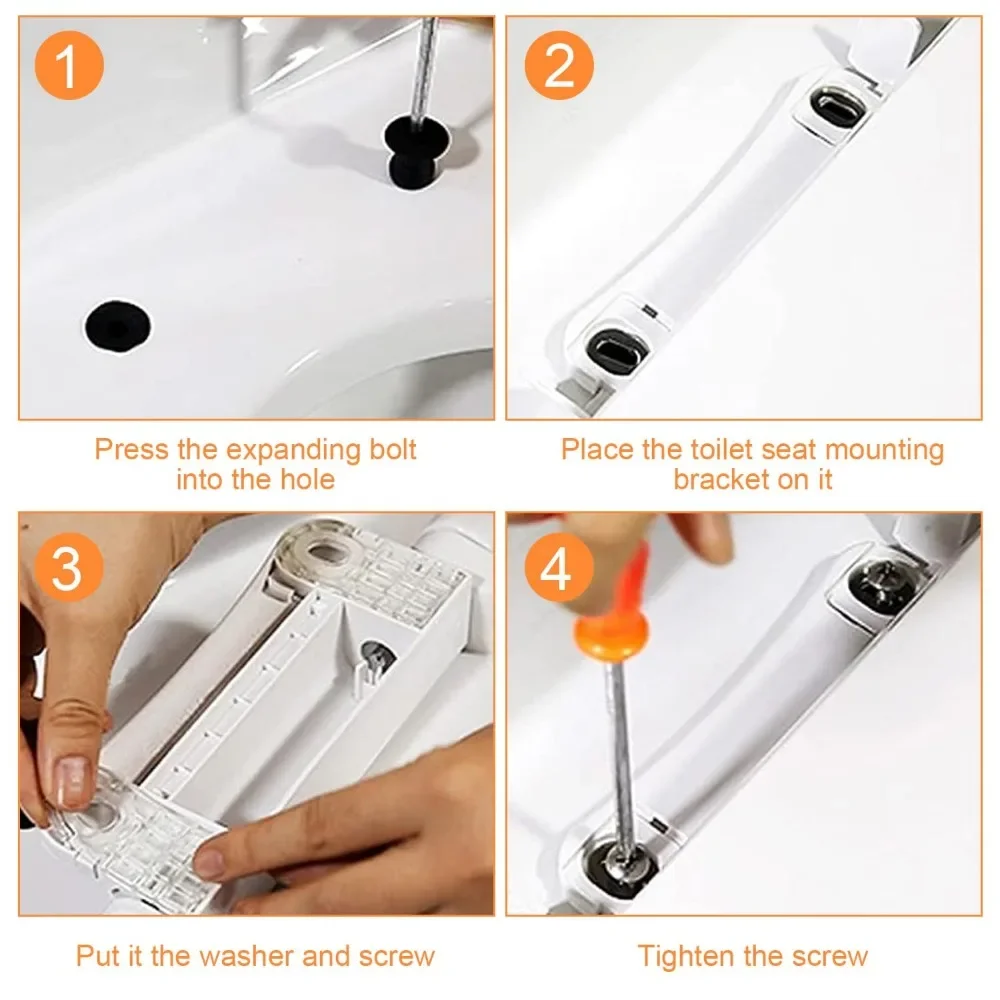 2/4/8 Pack Wc-sitz Schrauben Scharniere Erweiterung Gummi Top Muttern Befestigungen WC Blind Loch Für Gebrochene Alte wc-sitz Scharniere Werkzeuge – Detail 5