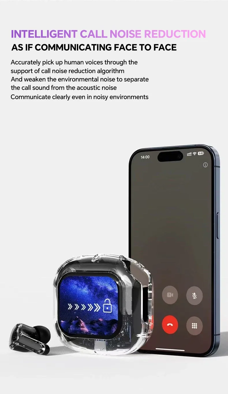 AI translation earbuds with touchscreen and real-time language translation