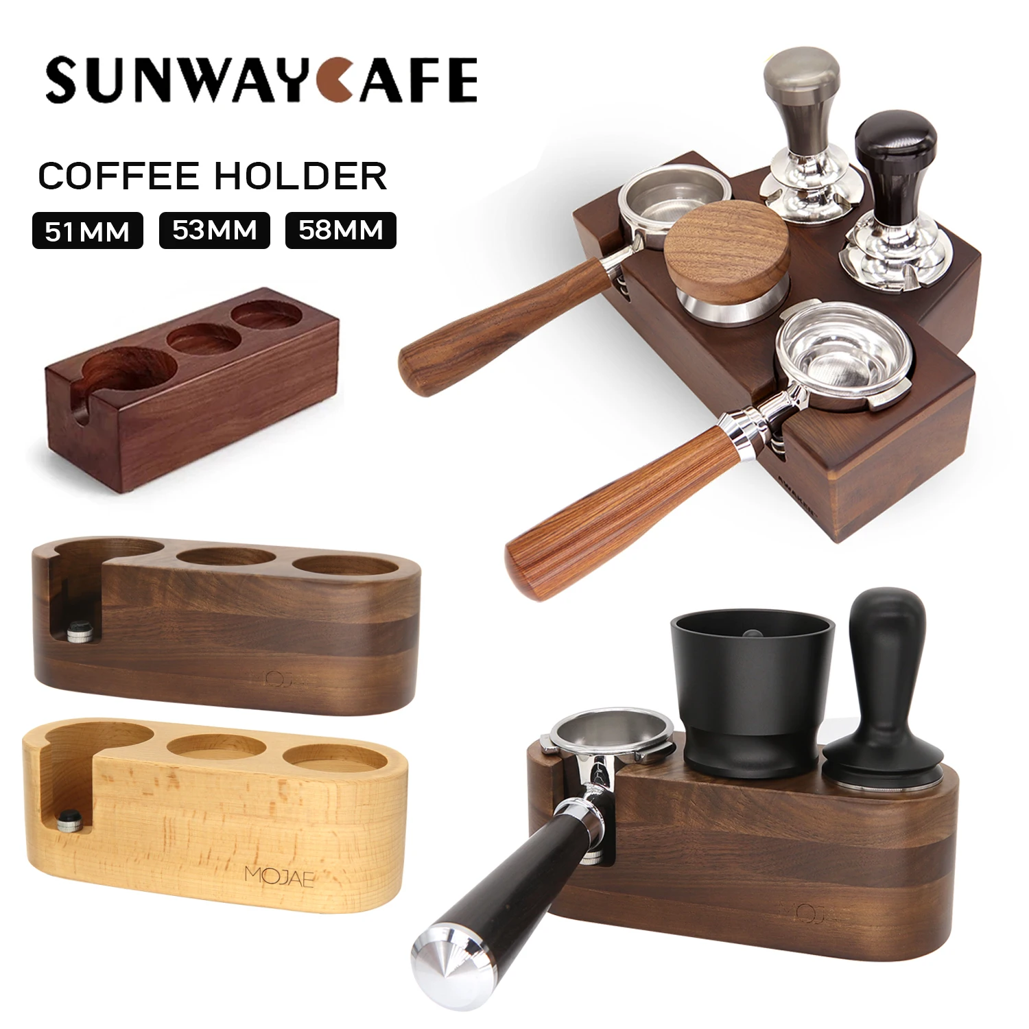 Wood Coffee Filter Tamper Holder Wooden Espresso Tamper Mat Stand Non Slip Walnut ooden Coffee Tamp Mat size:58mm 