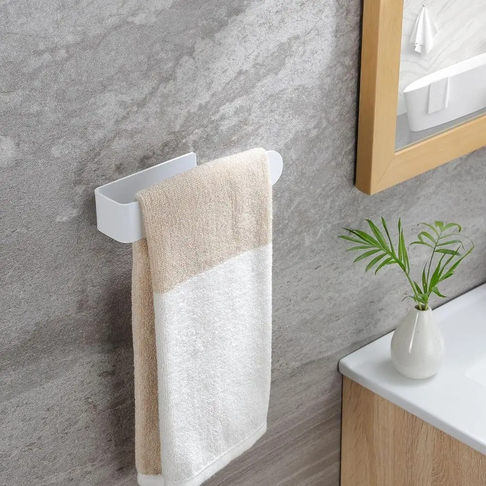 Portable Towel Rack New Bathroom Self-adhesive Transparent Towel Rod Bathroom Accessories Wall Rack