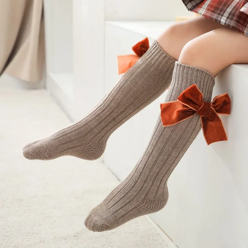 

Spring and Autumn New Girls' Socks Bow Mid-tube Socks Children's Cotton Socks Tidal Stockings Stockings