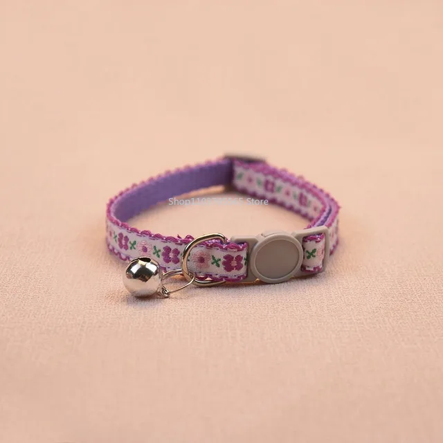 Exquisite Floral Embroidered Cat Collars Adjustable And Durable Pet Collars Cat Supplies Cute Lace Collar With Bell Perfect 6