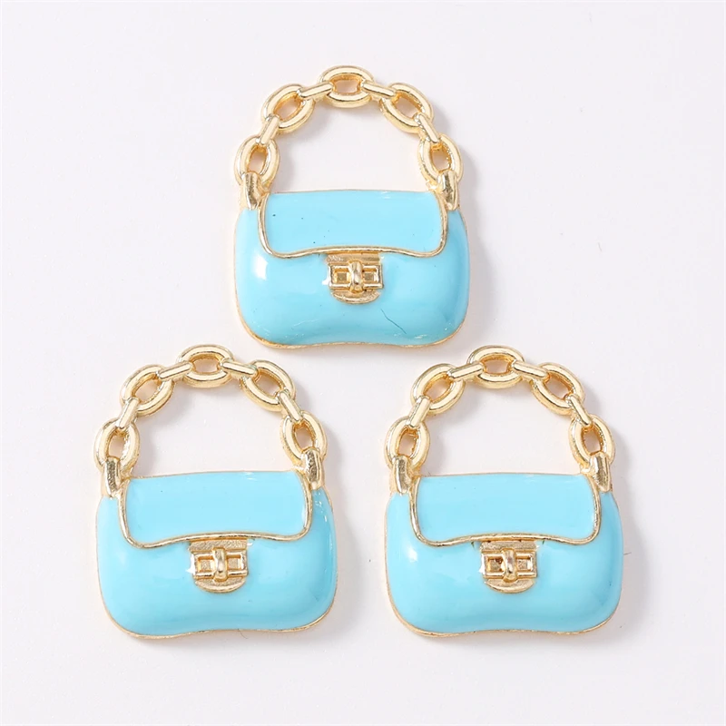 Duarte 20 Teile/los Nette Bunte Emaille Tasche Charms Anhänger für Schmuck Machen Halsketten Ohrringe Armbänder DIY Handwerk Zubehör – Detail 6