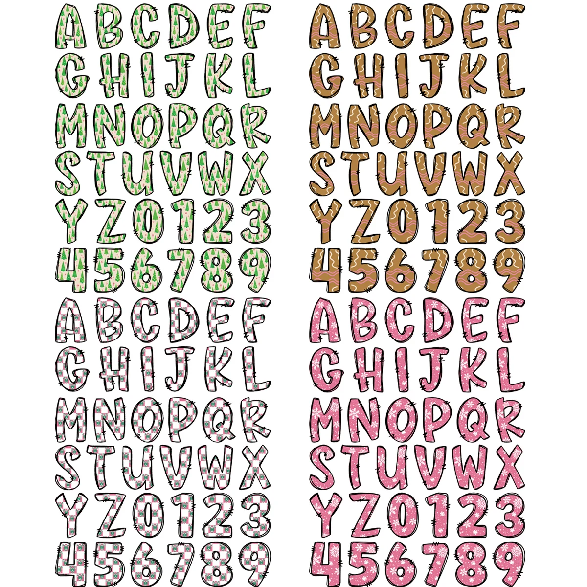 Weihnachten Buchstaben A-Z 0-9 Eisen auf Patch wärme-kleber individuelle Aufkleber T-Shirt Diy Parches Ropa Kleidung Aufkleber Eisen auf Transfer