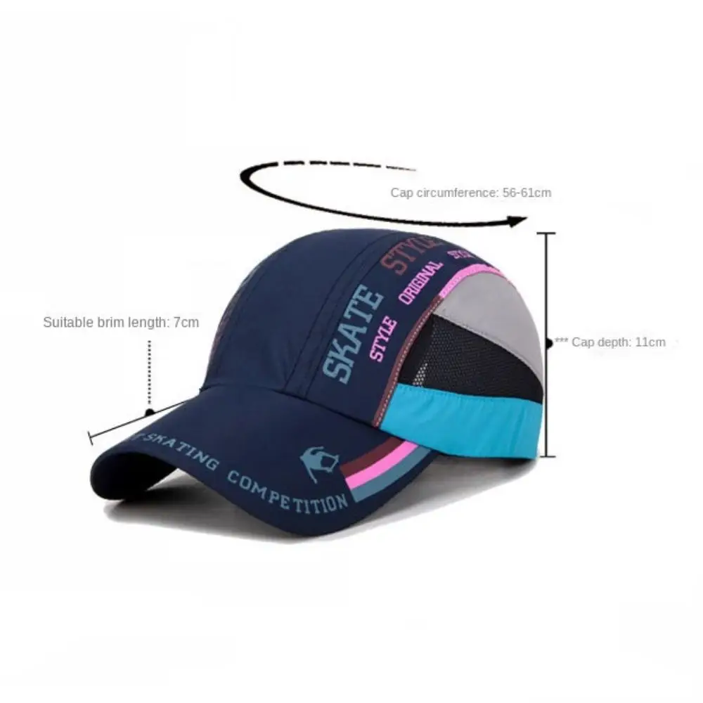 Quick Drying Hat Letter Patchwork Ultra Thin Sunshade Baseball Hat Mesh Unisex Mesh Baseball Cap Mountaineering