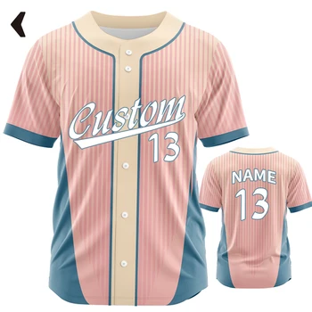 Custom Baseball Jersey Team Print Personal Name Number Uniform Stripe Hip Hop Sportswear Baseball T-shirt Men/Women/Kids WBQ25 1
