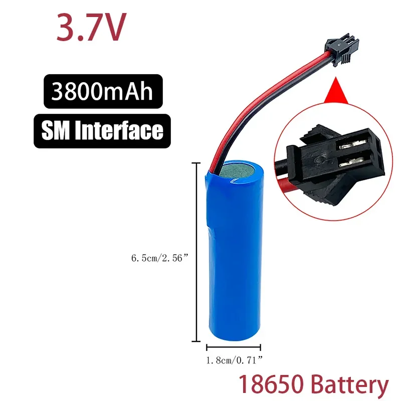 

3.7V 3800mAh 18650 Rechargeable Battery Lithium Ion 18650 Battery SM Plug 18650 Rechargeable Battery +Free Shipping