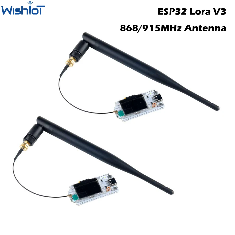Lora32 V3 Development Board 0.96inch OLED Display SX1262 ESP32-S3FN8 Chip 5DBi 868/915MHz Antenna Support for Meshtasic 2set