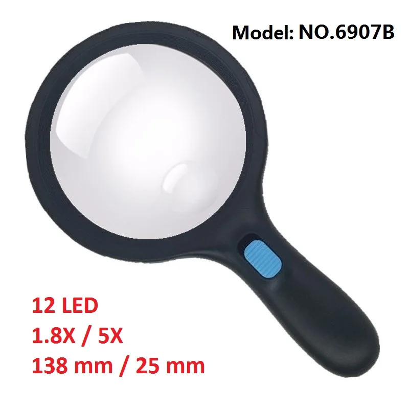 35-mm-Mini-LED-Lichtlupe, Handstandlupe, 10-fache Lupe mit LED