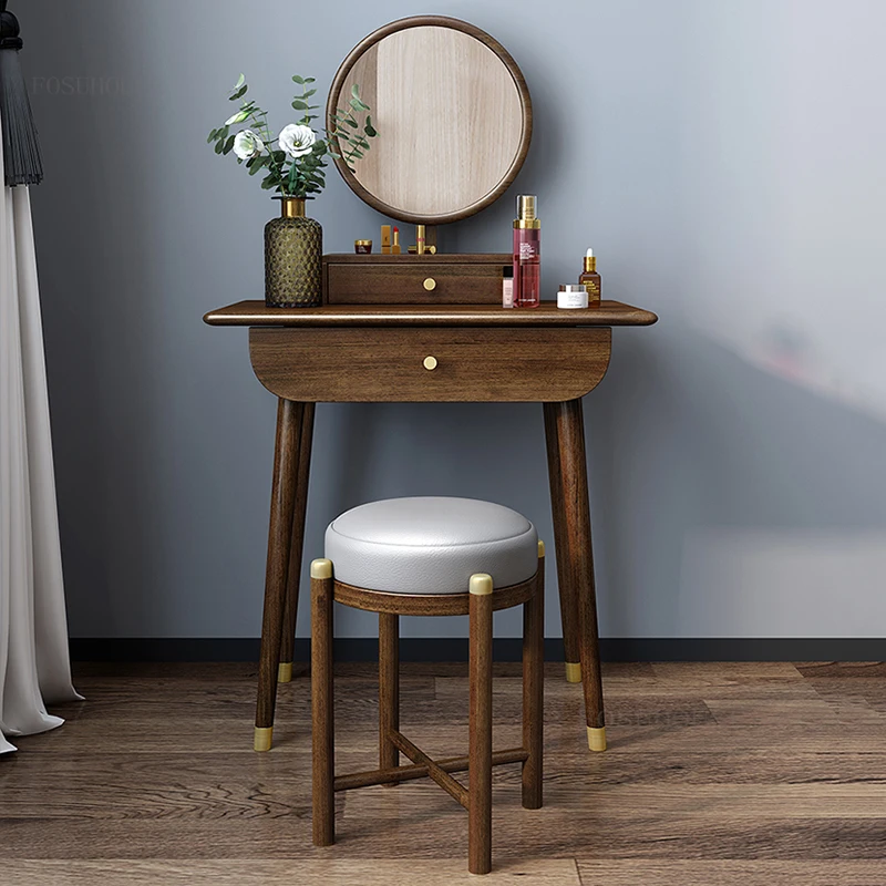 Nordic Solid Wood Bedroom Furniture Dressers For Small Apartment