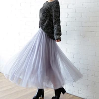 Vintage Tulle Skirt Women Streetwear Elastic High Waist Mesh Pleated Skirts Summer Elegant Korean A Line Office Ladies Skirt New - Image 3