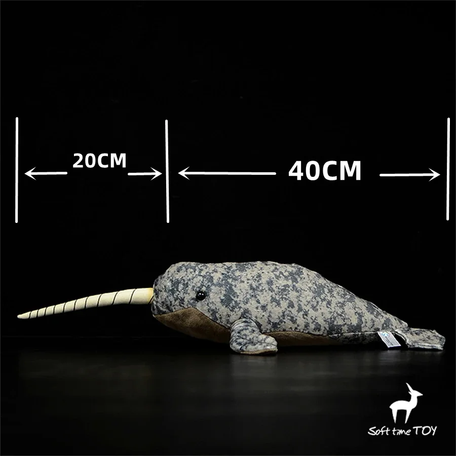Narwhal Plush Toy High Fidelity Narwhale Plushie Whale Peluche Lifelike Stuffed Animals Simulation Doll Kawai Toy Gifts For Kids 2