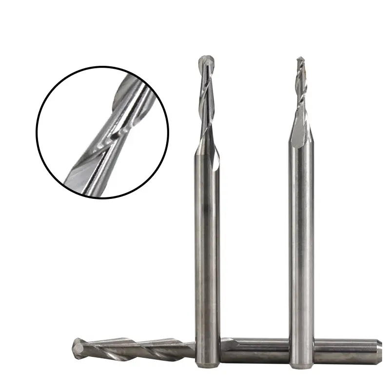 10pcs 2 Flute Ball Nose End Mill 3.175mm (1/8)Shank CNC Router Bit Carbide End Mill Spiral Milling Cutter for Woodworking image 6
