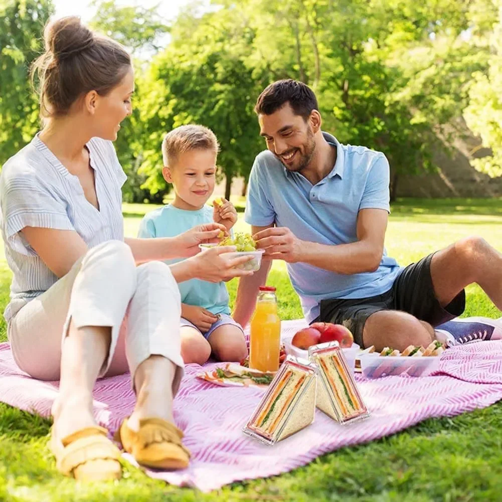 10PCS Triangle Sandwich Container Reusable Airtight Plastic Box, Transparent Portable C... - SKU TSC01457 - UGI Packaging