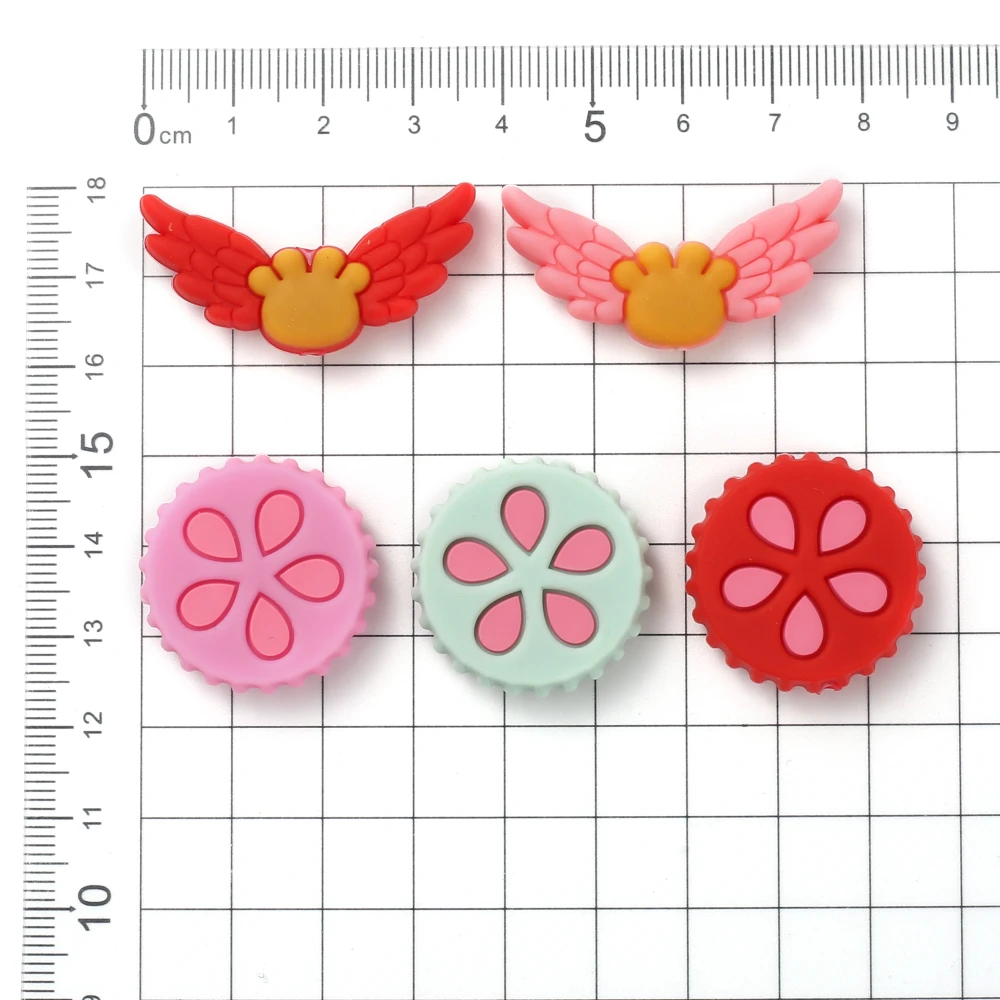 핸드메이드 쥬얼리 제작용 다채로운 플랫 라운드 실리콘 티더 비즈, DIY 팔찌 목걸이, 젖꼭지 체인 액세서리, 27mm, 10 개