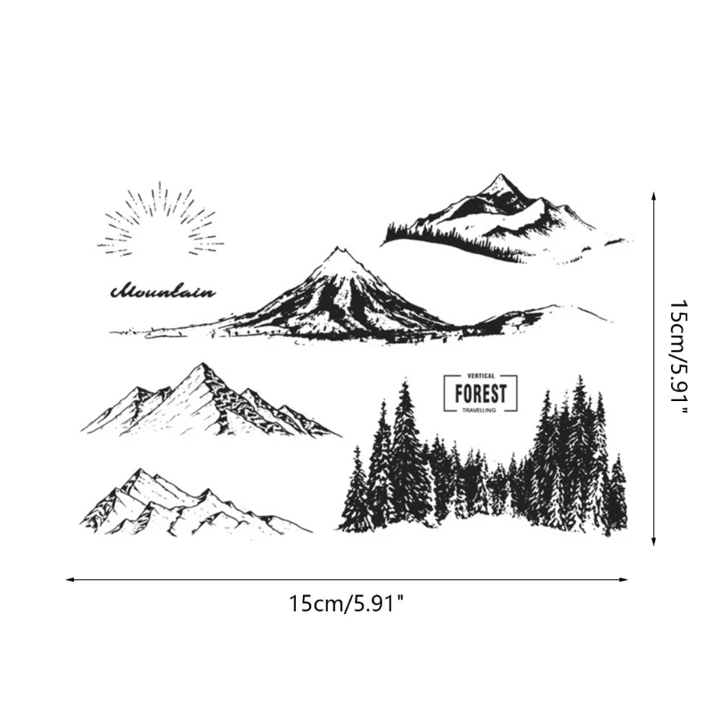 Clear Stamps for Scrapbooking Decorations for Sun Snow Mountain Silicone Seal Stamps clear stamps clear rubber stamps