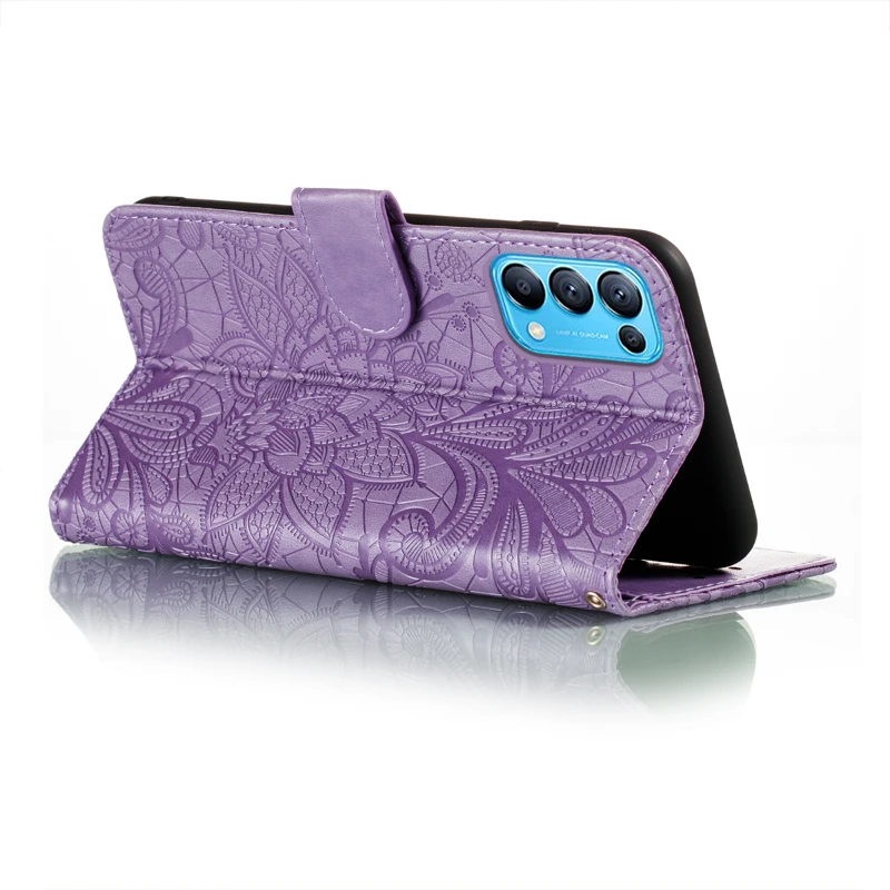 Floral Leather Flip Wallet Case – Elegant Flower Design with Card Slots and Stand Feature