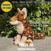Realistic Coyote High Fidelity Brown Wolf Plushie Dog Plush Toys Lifelike Animals Simulation Stuffed Doll Kawai Toy Gifts Kids 1