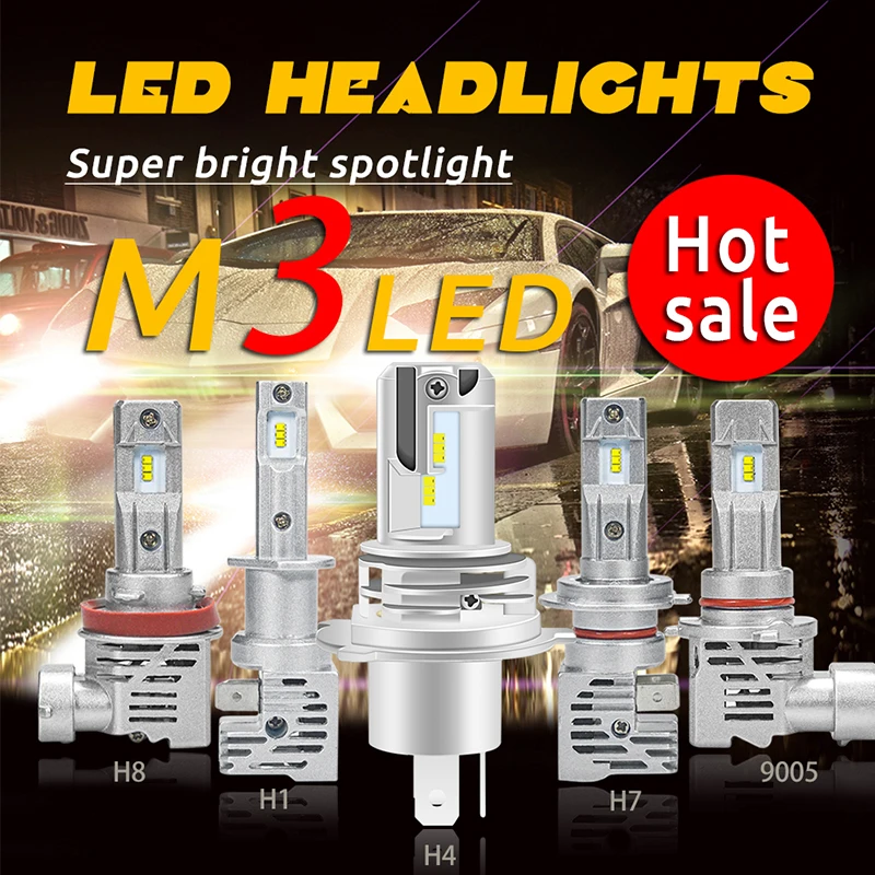 h7 h8 h9 h11 9005 9006 hb3 hb4 h4 led light Car Headlight Moto Headlamp
