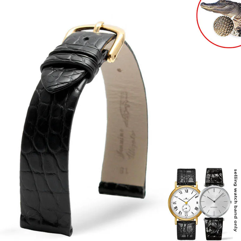 

Ultra Thin Crocodile Leather Bracelet For Longines L4 Couple strap VC PP Leather Strap Men and Women Soft Watch Band 13 18 20mm