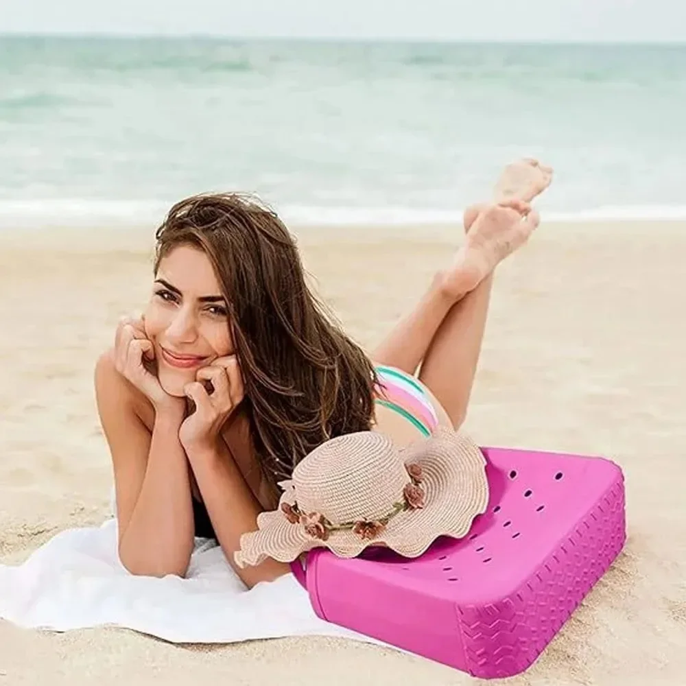 Beach Bogg Bag Fashionable Multi Color EVA Hole Tote Bag Summer Seaside Sand Prevention Storage Basket Simple Hand-held Basket
