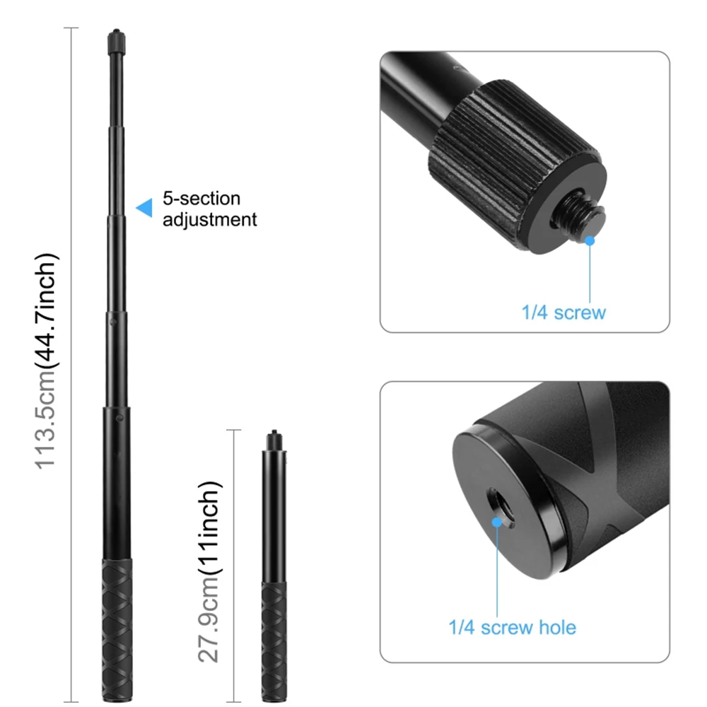 Aluminum Alloy Portable Selfie Stick Camera Stand Bracket Sports Camera Mount Adapter For Digital Panoramic Cameras