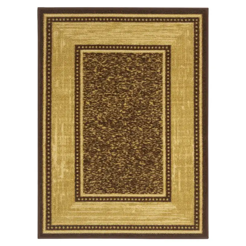 

Non-Slip Rubberback Bordered 2x3 Indoor Area Rug/Entryway Mat, 2`3" x 3`, Brown