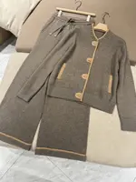 Veste ample à col rond et simple boutonnage, couleur contrastée, taille haute décontractée, pantalon à jambes larges, nouvel ensemble pour femmes, automne 1