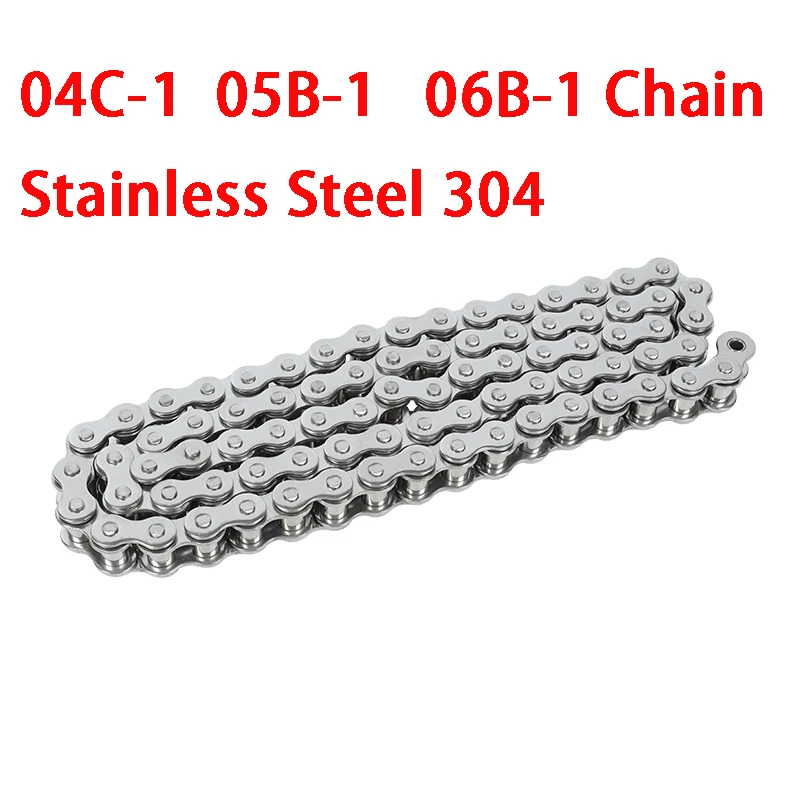 

1.5 Meter Long 304 Stainless Steel Industrial Single Rows Drive Transmission Roller Chain 04C-1 05B-1 06B-1