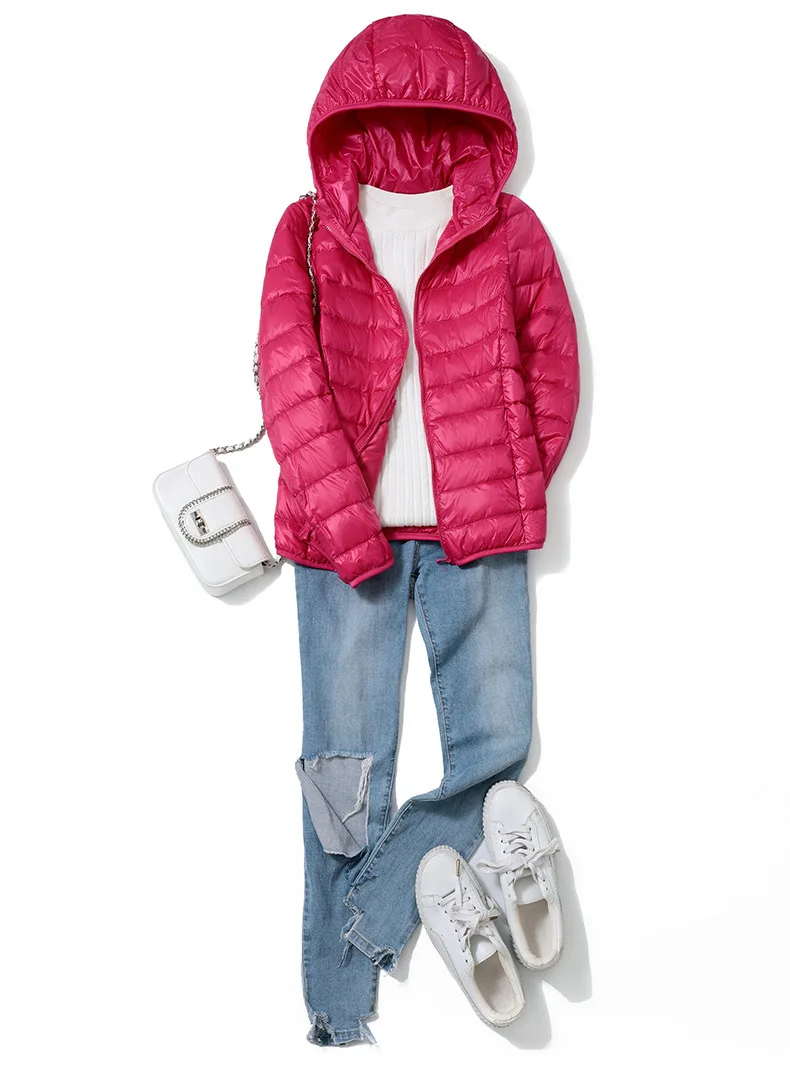 15 Colors Women Ultra Lightweight Puffer Jacket 2023 New Korean Fashion Hooded Short Female Wind-Resistant Breathable Down Coat