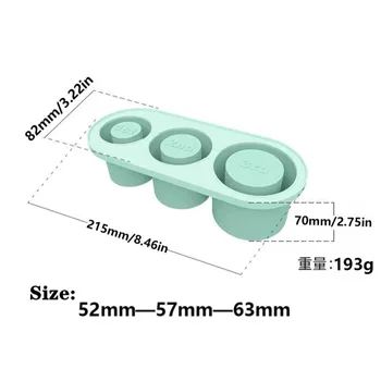 3-Grid Ice Cube Tray For Stanley 30/40 Oz Tumbler Cups Reusable Cylinder Silicone Ice Cube Molds With Lid For Drink Juice Coffee 6