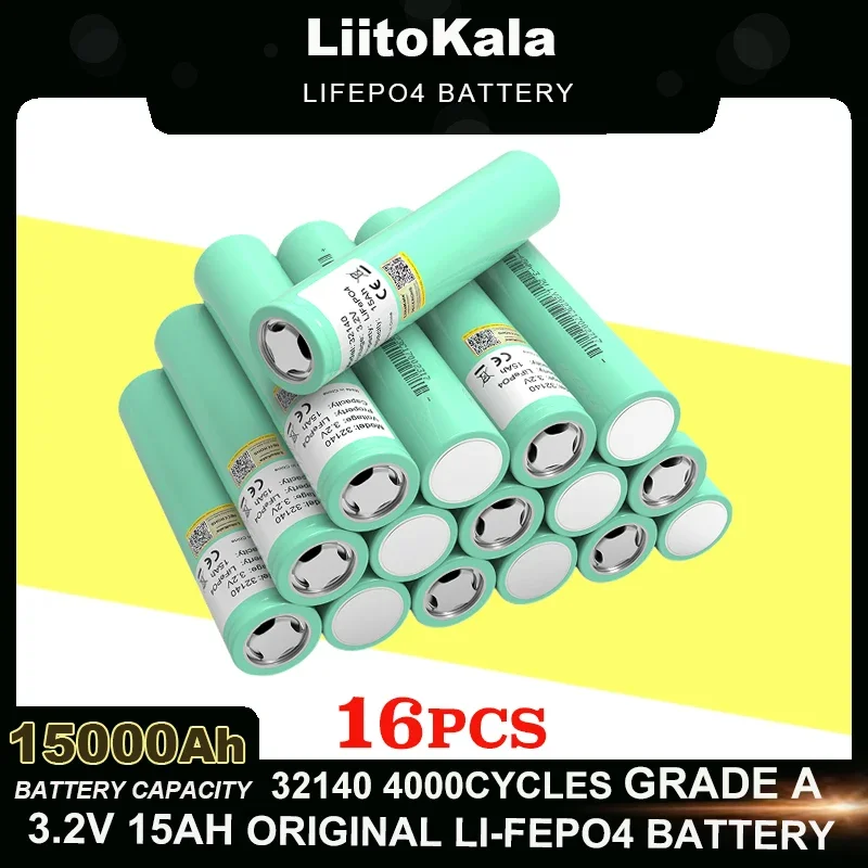 

Аккумуляторы LiitoKala, 3,2 в, 32140, 15 Ач, LiFePO4, 16 шт.