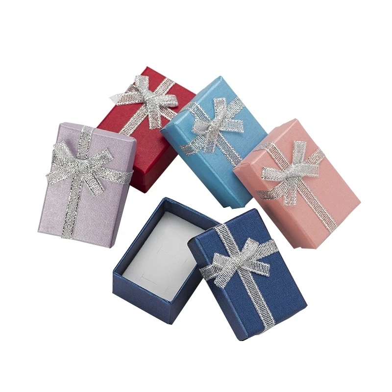 

4x6cm Jewelry Boxes Pealr Paper Gift Boxes for Jewellery Packaging Display Earring Necklace Pendant Ring Box with White Sponge