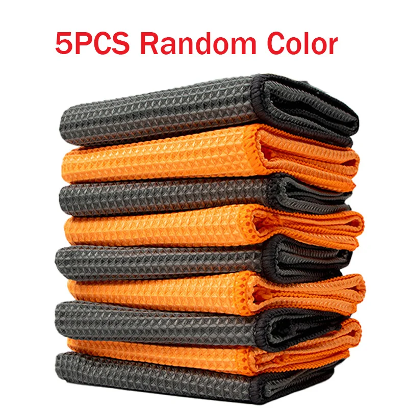 Premium Microfiber Waffle Weave Car Cleaning Towel - Lint-Free & Highly Absorbent 40x40cm