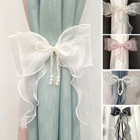 1/2pcs INS Curtain Bow Tiebacks Window Curtains Binding Rope White Window Curtain Strap Bag Decoration Curtain Decor Accessories 2